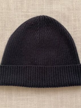 J.Crew 100% Cashmere Ribbed Cuffed Unisex Navy Beanie O/S